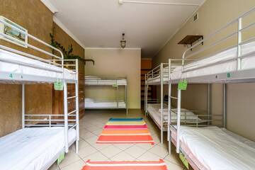 Кровать в общем 8-местном номере для мужчин и женщин в  Hostel Stara Praga Południe na Wiatracznej